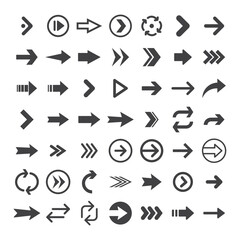 Arrows collection. Set of arrow pictogram icons. Arrowhead symbols.