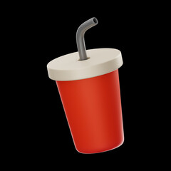 coke food and drink icon 3d rendering on isolated background