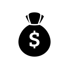bag with dollar sign - vector icon	