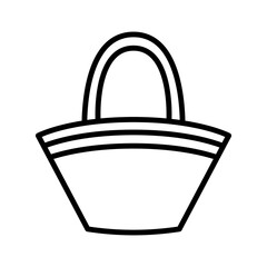 Woman beach bag icon. Pictogram isolated on a white background.