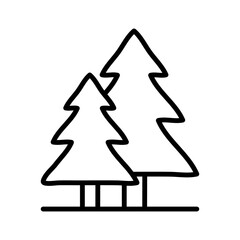 Forest icon. Evergreen tree. Pictogram isolated on a white background.