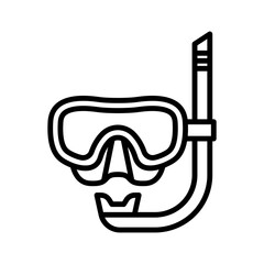 Snorkel mask icon, underwater mask. Snorkeling equipment.