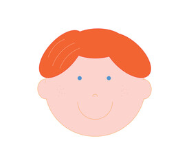 Obraz na płótnie Canvas Head of a smiling red-haired boy with freckles