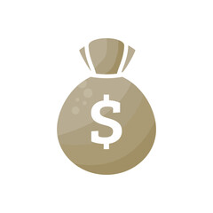 bag with dollar sign - vector icon