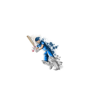 Man is playing cricet