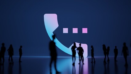 Obraz premium 3d rendering people in front of symbol of phone on background