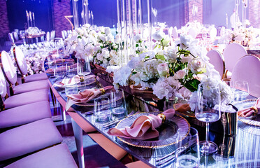 festive table decoration elements flora luxury hall