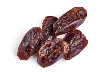 Dried dates, isolated on white background.