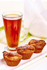 Chip muffin cup cake closeup.