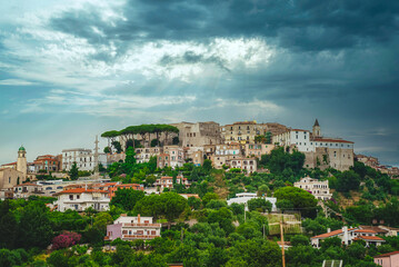 Scenic view of Minturno, Latina, Lazio, Italy. - obrazy, fototapety, plakaty