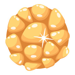 A captivating flat icon of gold stone 