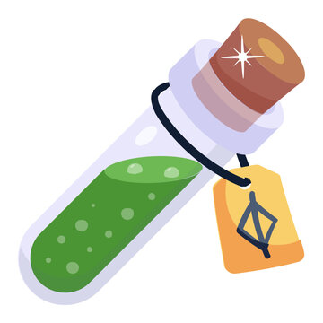 An Icon Of Potion Vial In Flat Style 