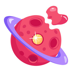 Get this amazing flat icon of space orbit 