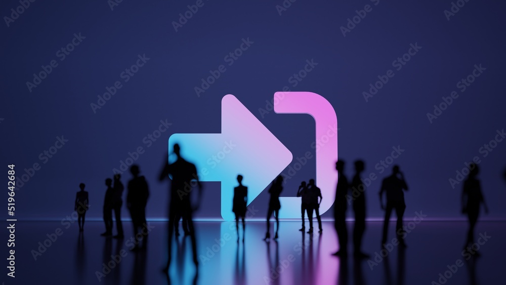 Poster 3d rendering people in front of symbol of sign in alt on background