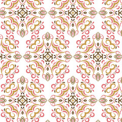 beautiful floral ornament on a white background, seamless pattern