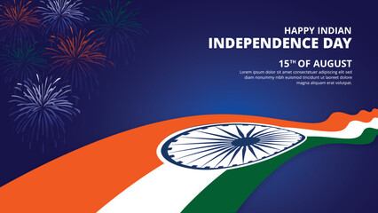 Obraz premium Indian independence day social media post concept.