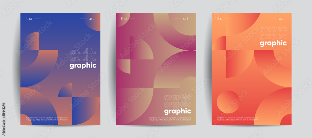 Poster geometric background with gradient shapes composition. vector illustration.