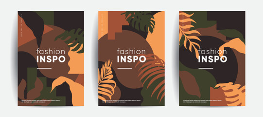 Tropic minimal cover templates. Invitation cards. Eps10 vector.  © plasteed