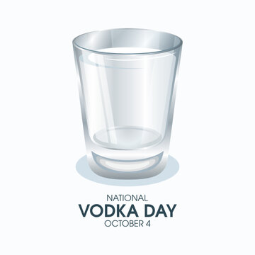National Vodka Day vector. Vodka in a shot glass icon vector.  Alcoholic drink drawing. October 4. Important day