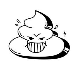 Poop is a retro cartoon character from the 30s. Vintage comic smile vector illustration
