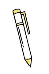 The clipart doodle pen. Vector illustration in line style.