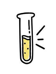 The clipart doodle test tube. Vector illustration in line style.