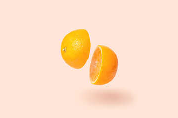 Orange floating in the air
