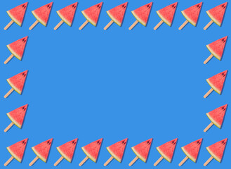Obraz premium Creative background with watermelon slices