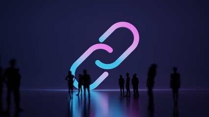 3d rendering people in front of symbol of unlink on background