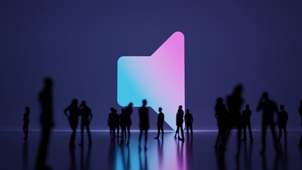 Fototapeta premium 3d rendering people in front of symbol of volume off on background