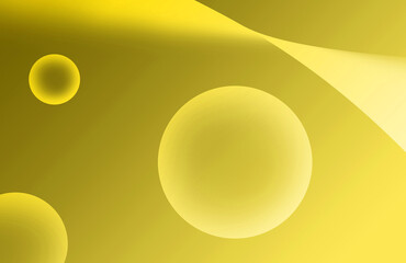 Gradient Illuminating Yellow 3D Various Sized Spheres for Abstract Backdrop