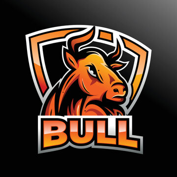 Bull head mascot logo design vector