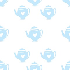 pattern with teapot, seamless pattern with kettle 