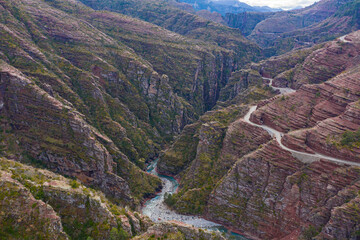 Vue drone des gorges du daluis, Provence alpes c&ocirc;te d'azur. Sud de la France.