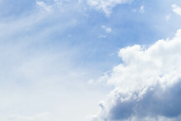 Clouds in the sky. White cloud in the blue sky.