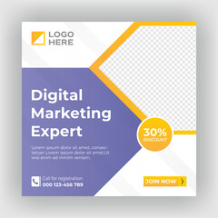 Digital marketing web banner and social media post template