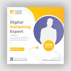 Digital marketing web banner and social media post template
