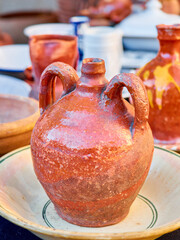 Different handmade ceramic pots for sale. Handmade. Unique. Spanish pottery fair