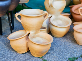 Different handmade ceramic pots for sale