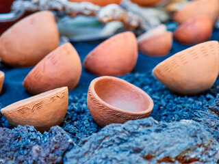 Different handmade ceramic pots for sale made in the Canary Islands