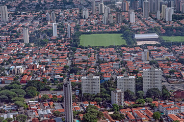 Aerial View of Sao Paulo Downton  near Congonhas Airport. It is an alpha global city and the most...