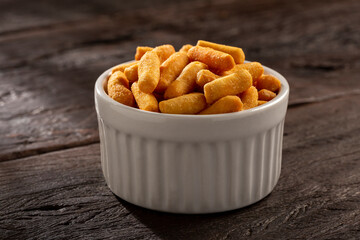 Snacks in ramekin on the table.