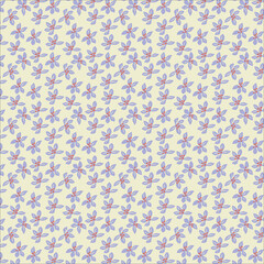 Lemon Flowers Vector Pattern Seamless
