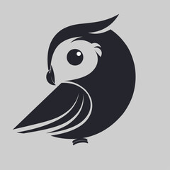owl silhouette logo, vector illustration