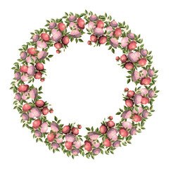 Floral frame. Flowers and leaves. Vector. Colorful element for design in doodle style.
