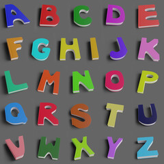 3d render of english alphabet. Colorful font set with letters in shape of books