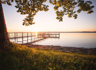 Sunset over lake Balaton, Hungary