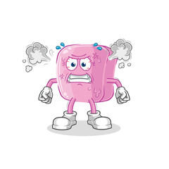 nail very angry mascot. cartoon vector
