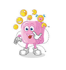 nail laugh and mock character. cartoon mascot vector