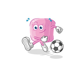 nail kicking the ball cartoon. cartoon mascot vector